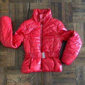 H&M light belted jacket red